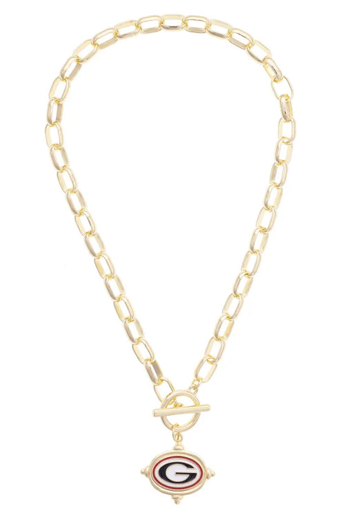 Georgia Bulldog Logo Intaglio Necklace