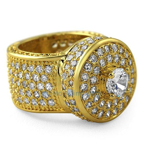 Gold Bling Bling Cluster Iced Out Ring