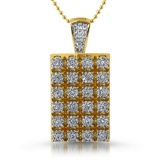 Gold Cluster Bling Bling Dog Tag