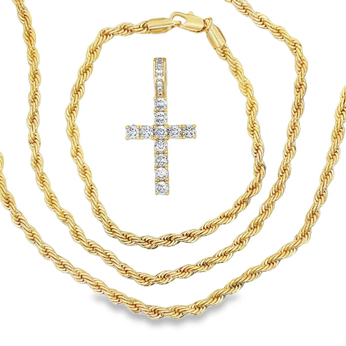 Gold French Rope Chain & Bracelet Bundle