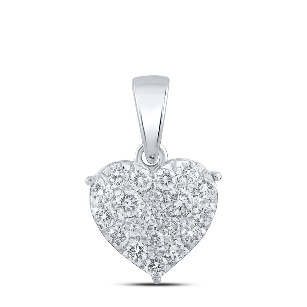 Heart Diamond Charm Pendant 10K Gold