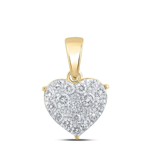 Heart Diamond Charm Pendant 10K Gold