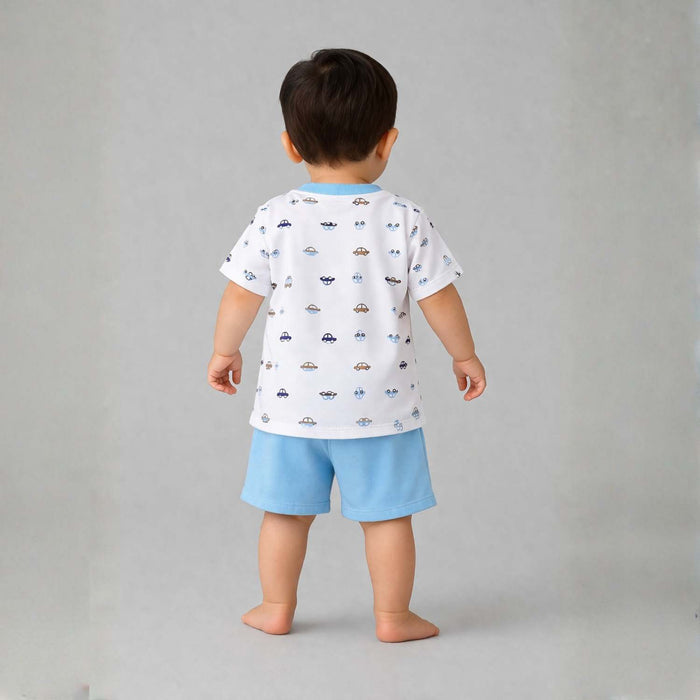 Kids Organic Cotton Co-Ord Set | T-Shirt & Shorts | Car