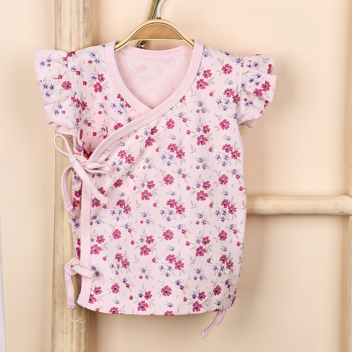 Kids Organic Cotton Front Open Kimono | Pink , Flower | Pack of 2