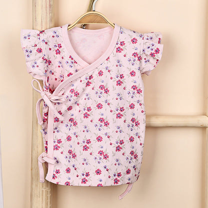 Kids Organic Cotton Front Open Kimono | Pink , Flower | Pack of 2