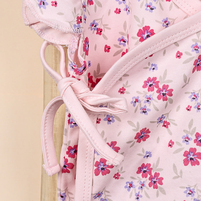 Kids Organic Cotton Front Open Kimono | Pink , Flower | Pack of 2