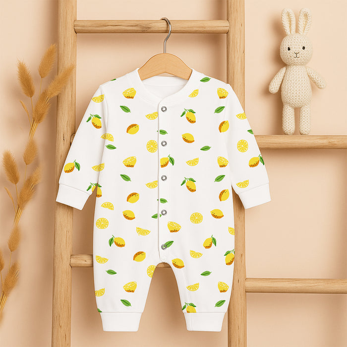 Kids Organic Cotton Full Body Romper | Lemon