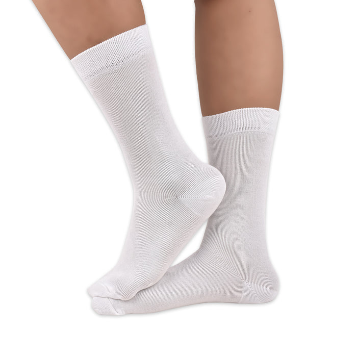 Kids Organic Cotton School Socks - Unisex - Calf length- Pack of 5 (Black and White)- Extra soft and Breathable