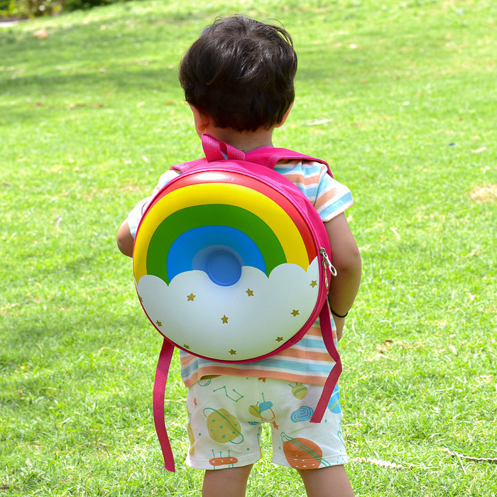 Kids School Bags Rainbow 3D Style Children Backpacks (Pink)