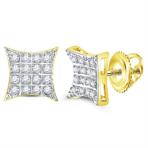 Kite Edgeless Micro Pave Diamond Earrings 10K Gold