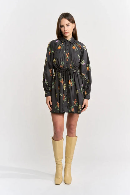 Kristie Mini Shirt Dress (Black Multi)