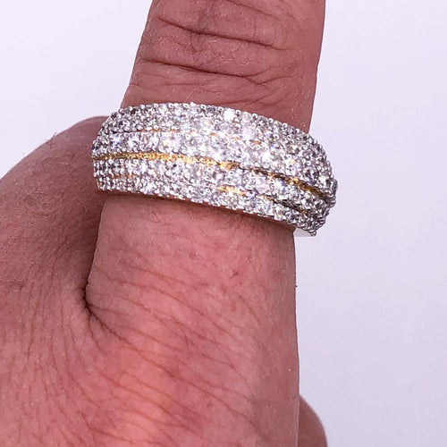 Layered 5 Row Diamond Ring 2.78cttw 10K Yellow Gold