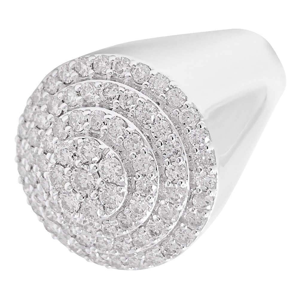 Layered Circle 1.70cttw Diamond Ring 10K White Gold