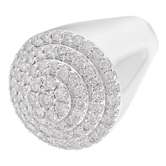 Layered Circle 1.70cttw Diamond Ring 10K White Gold
