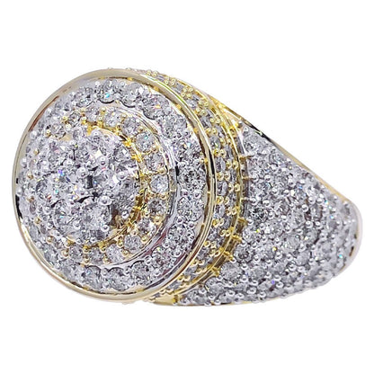 Layered Cluster 3.55cttw Diamond Ring 10K Yellow Gold