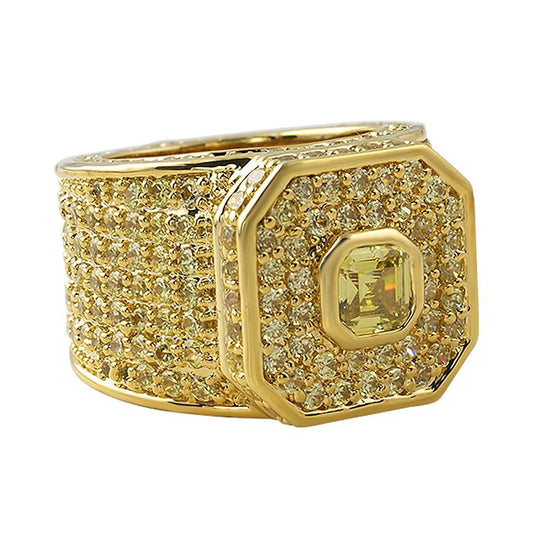 Lemonade Asscher Cut Boss Iced Out Ring