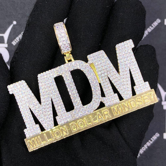 MDM Million Dollar Mindset VVS CZ Hip Hop Bling Bling Pendant