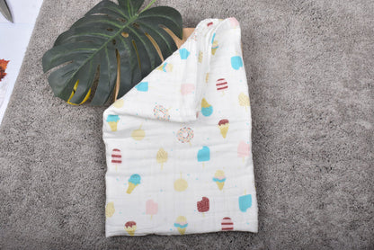 Moms Home Baby Super Soft Absorbent Muslin 6 Layer Towel | 60x120 CM | Ice- Cream