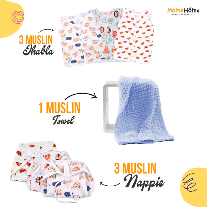 Moms Home Supersoft Baby Organic cotton Muslin 19 pieces gift set
