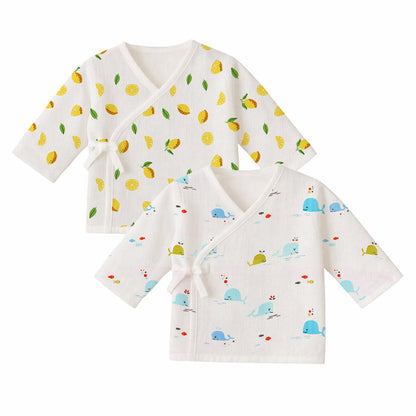 Muslin Front Open Kimono For New Born Baby | Pack of 2