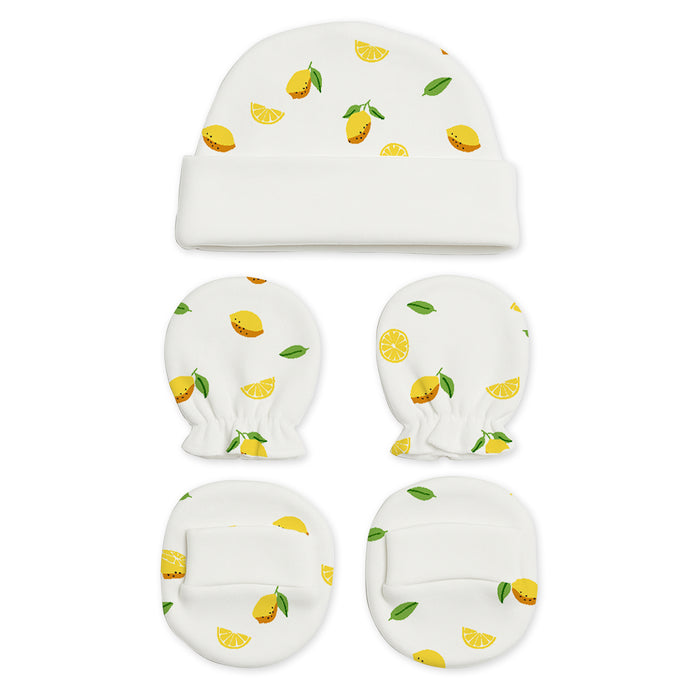 New Born Baby Cap Mitten Bootie Set | Pack of 4 | Mixed Design