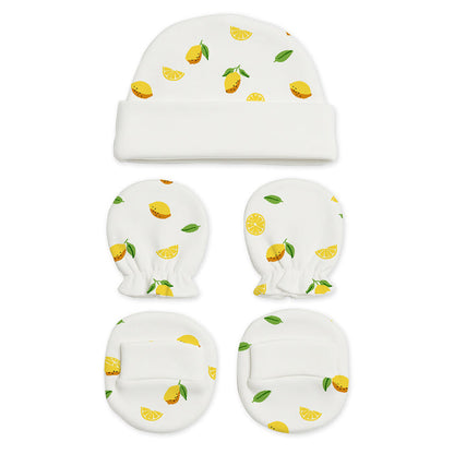 New Born Baby Cap Mitten Bootie Set | Pack of 4 | Mixed Design