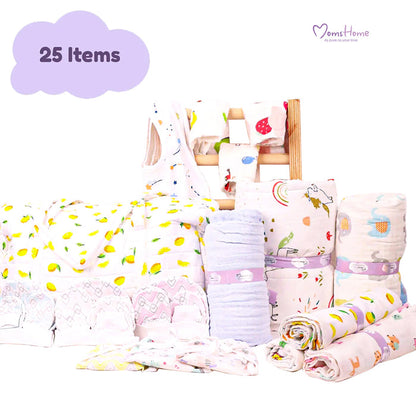 New Born Baby Essentials Gift Combo | 25 Items( Diaper Bag Included)