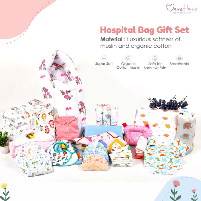 New Born Baby Essentials Gift Combo Box | 0-6 Months | 40 Items | Blue