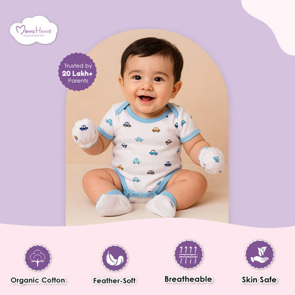 Organic Cotton Baby Essentials Gift Set | Baby Shower Gift Hamper | Baby Clothing Gift Combo | Car | Pack of 10