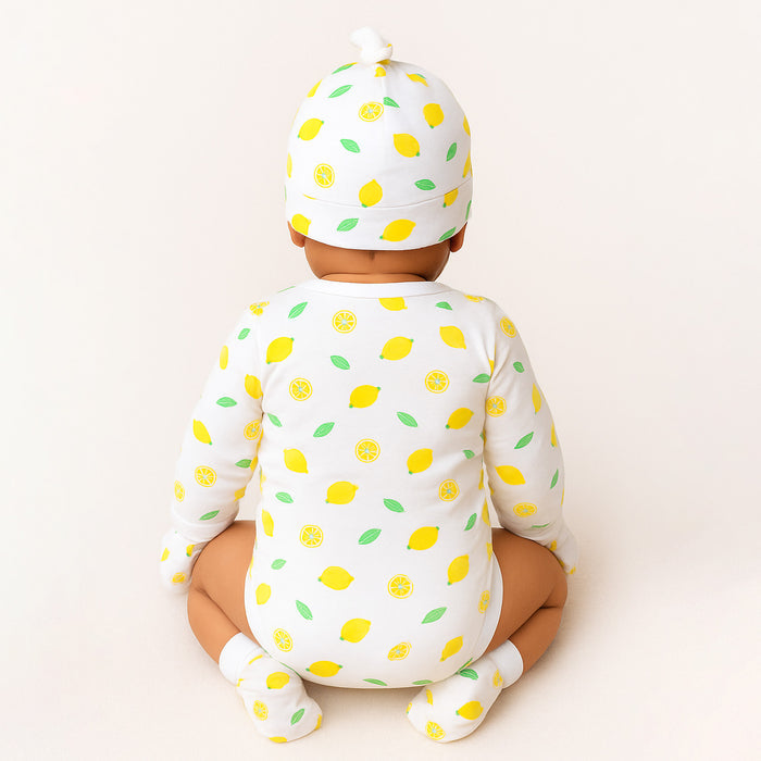 Organic Cotton Baby Essentials Gift Set | Baby Shower Gift Hamper | Baby Clothing Gift Combo | Lemon | Pack of 6