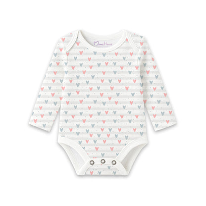 Organic Cotton Baby Full & Half Sleeve Onesie | Little Hearts | Pack of 2