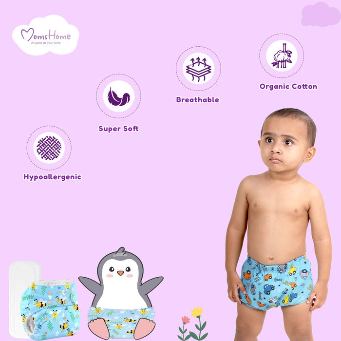 Organic Cotton Baby Nappy Time Combo | 5 Items | 0-6 Months