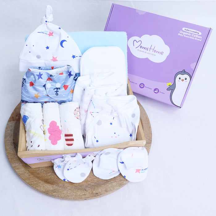 Organic Cotton Diaper Gift Combo Set For New Born Baby | Pack of 12 | Mix Desgin | 0- 6 Months