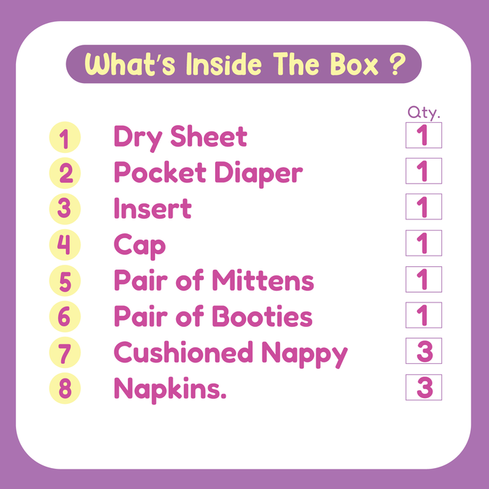 Organic Cotton Diaper Gift Combo Set For New Born Baby | Pack of 12 | Mix Desgin | 0- 6 Months