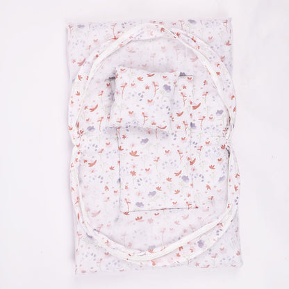 Organic Cotton Muslin Foldable Mosquito Net Bedding | Blossom