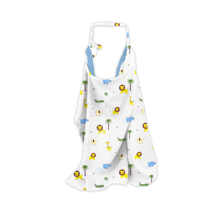 Organic Cotton Muslin Nursing Cover For Breastfeeding Feeding Apron - Lion |100x70 Cm |Pack of 1 |