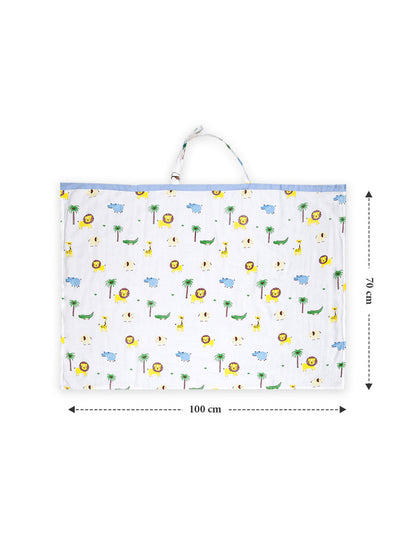 Organic Cotton Muslin Nursing Cover For Breastfeeding Feeding Apron - Lion |100x70 Cm |Pack of 1 |