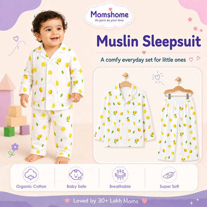Organic Cotton Unisex Kids Pajama Set Combo | Night Suit | Sleepwear | Blue  Flamingo