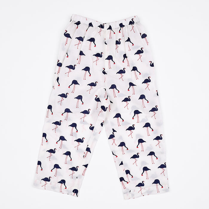 Organic Cotton Unisex Kids Pajama Set Combo | Night Suit | Sleepwear | Blue  Flamingo