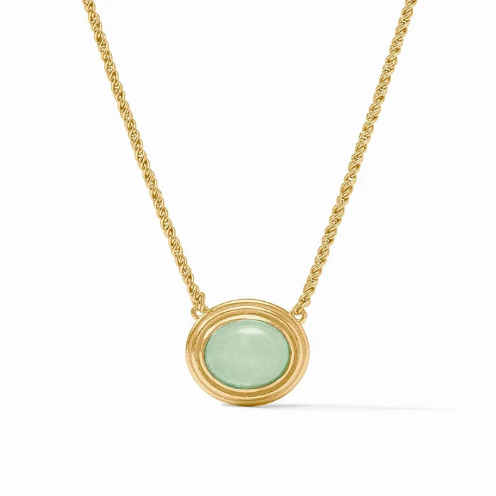 Portofino Solitaire Necklace (Aqua Jade)