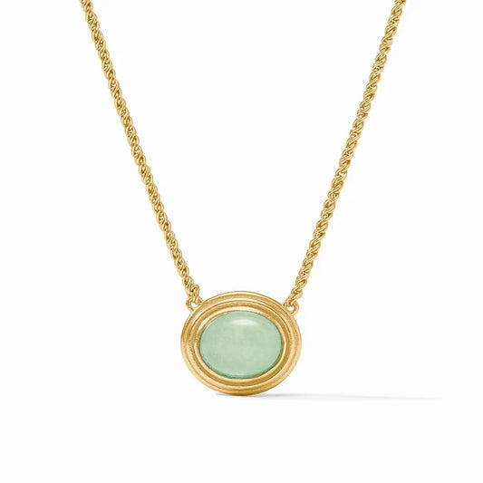 Portofino Solitaire Necklace (Aqua Jade)