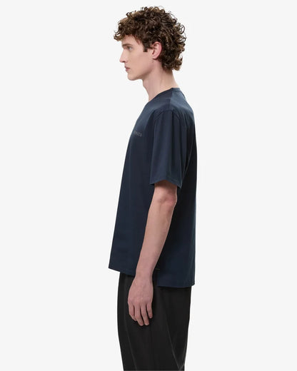 T-Shirt with Side Slits and Contrasting Details Blue