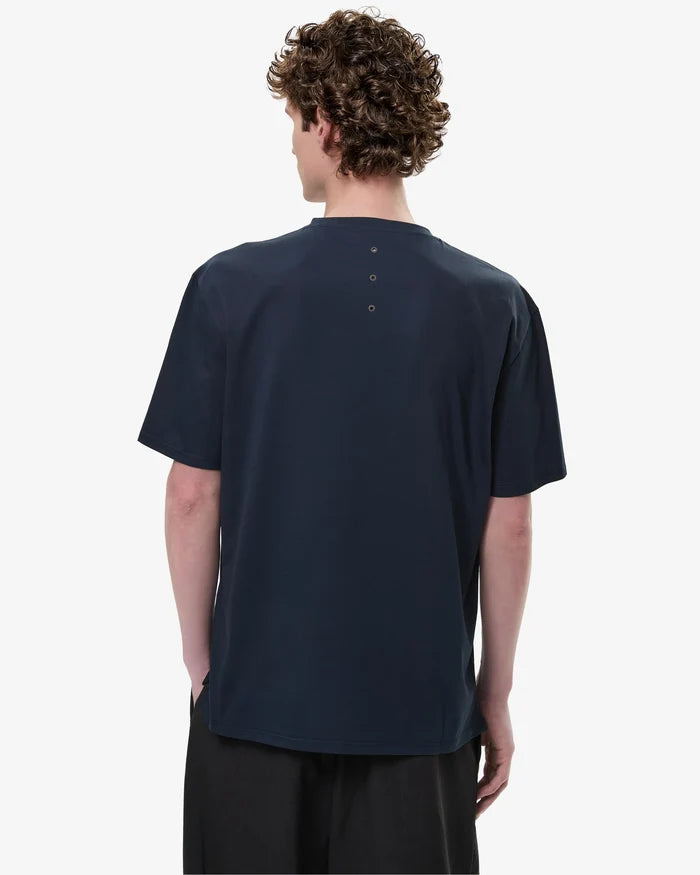 T-Shirt with Side Slits and Contrasting Details Blue