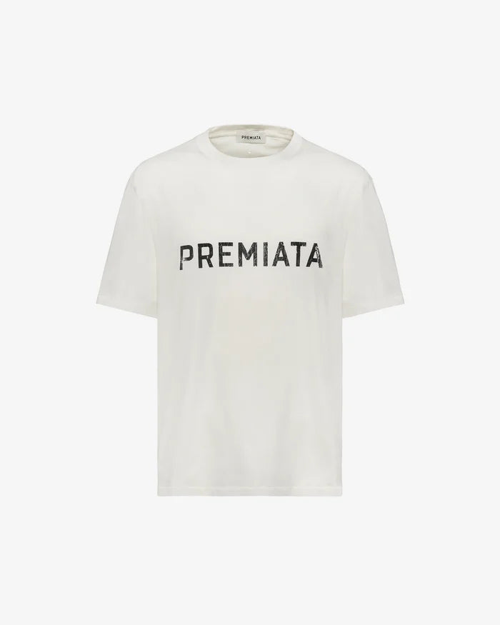 White Cotton Printed T-Shirt
