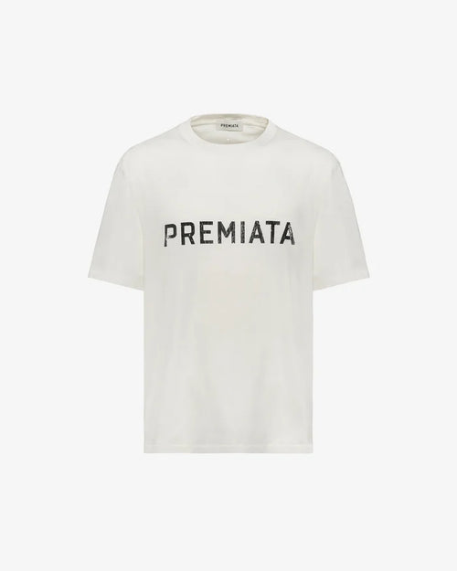 White Cotton Printed T-Shirt