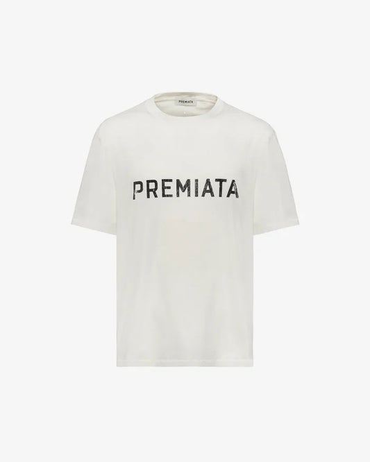 White Cotton Printed T-Shirt